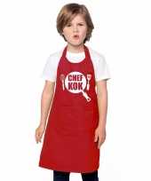 Chef kok keukenschort rood kinderen trend