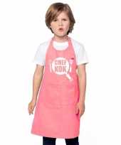 Chef kok keukenschort roze kinderen trend