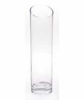 Cilinder vaas glas schuin 40 cm trend