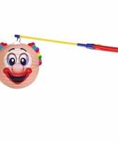 Clown lampion 22 cm met lampionstokje trend