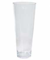Conische vaas helder glas 18 x 43 cm trend