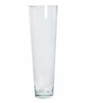 Conische vaas helder glas 22 x 70 cm trend