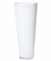 Conische vaas wit glas 43 cm trend
