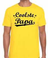 Coolste papa cadeau t-shirt geel voor heren trend