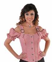 Cowgirl overhemd voor dames rood off shoulder trend