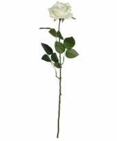 Creme roos kunstbloem 66 cm trend