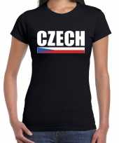 Czech tsjechie supporter t-shirt zwart voor dames trend