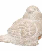 Decoratie dieren beeld mus vogel wit 8 cm trend 10151163