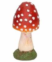 Decoratie huis tuin beeldje paddenstoel 13 cm trend