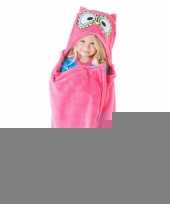Dieren fleece cape roze uil 100 x 130 cm trend