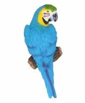 Dierenbeeld blauwe ara papegaai vogel 16 cm trend