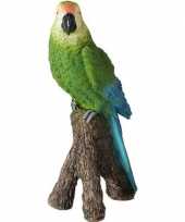 Dierenbeeld groene ara papegaai vogel 21 cm decoratie trend