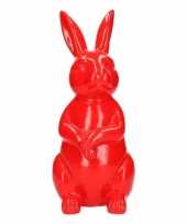 Dierenbeeld haas konijn rood 30 cm trend