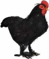 Dierenbeeld zwarte kip vogel 30 cm staande decoratie trend