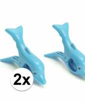 Dolfijnen handdoeken knijpers blauw 2 stuks trend