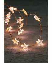 Draadverlichting met timer 20 witte sterren op batterij trend