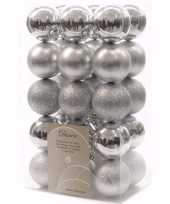 Elegant christmas kerstboom decoratie kerstballen zilver 30 x trend