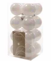 Elegant christmas kerstboom decoratie kerstballetjes wit 16 x trend