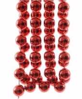 Elegant christmas kerstversiering sterren grove kralen ketting rood 270 cm trend