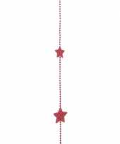 Elegant christmas kerstversiering sterren kralen ketting rood 270 cm trend