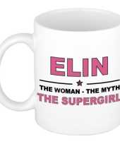 Elin the woman the myth the supergirl collega kado mokken bekers 300 ml trend