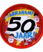 Feest metalen dienblad 50 jaar abraham 30 cm trend