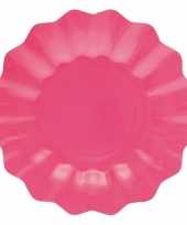 Feestartikelen diepe borden roze 27 cm trend