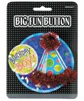 Feesthoedje verjaardag button boy trend