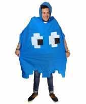 Feestival regenponcho pacman spoken blauw trend