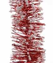 Feestslinger rood folie met sneeuw 7 5 x 200 cm trend