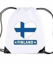Finland hart vlag nylon rugzak wit trend