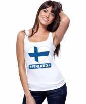 Finland hart vlag singlet-shirt tanktop wit dames trend