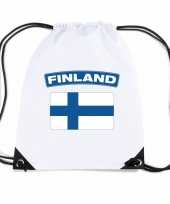 Finland nylon rugzak wit met finse vlag trend