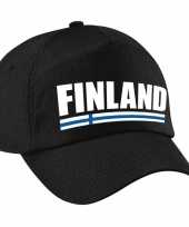 Finland supporter pet cap zwart volwassenen trend