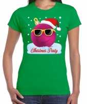 Fout t-shirt christmas party groen voor dames trend