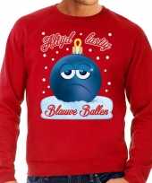 Foute kerst sweater trui blauwe ballen rood voor heren trend