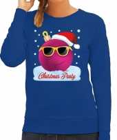 Foute kersttrui sweater christmas party blauw voor dames trend