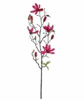 Fuchsia roze magnolia beverboom kunsttak kunstplant 80 cm trend