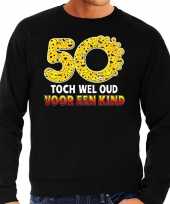 Funny emoticon sweater 50 toch wel oud voor een kind zwart heren trend