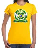 Geel brazil drinking team t-shirt dames trend