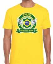 Geel brazil drinking team t-shirt heren trend