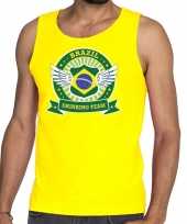 Geel brazil drinking team tanktop mouwloos shirt heren trend