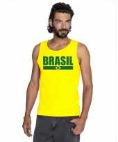 Geel brazilie supporter singlet-shirt tanktop heren trend