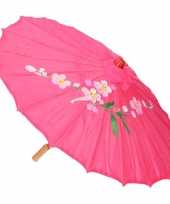 Gekleurde paraplu chinese stijl fuchsia trend