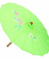 Gekleurde paraplu chinese stijl groen 80 cm trend
