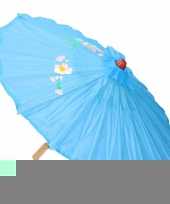 Gekleurde paraplu chinese stijl licht blauw 80 cm trend