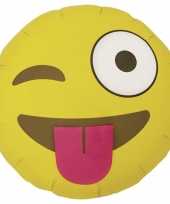Gele emoticon folie ballon wink 46 cm trend