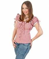 Geruite cowgirl overhemd voor dames rood wit trend