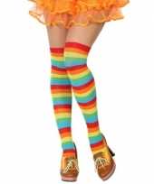 Gestreepte kousen clown verkleed accessoire voor dames trend