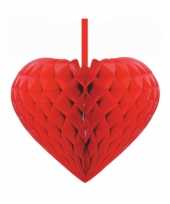 Gevouwen hart 15 cm rood trend